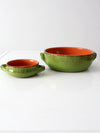 vintage Italian terracotta serving bowls pair