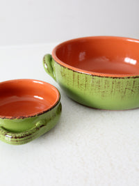 vintage Italian terracotta serving bowls pair