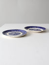 vintage Royal China Ohio blue willow plate pair