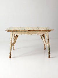 antique American country painted wood low table with plank top