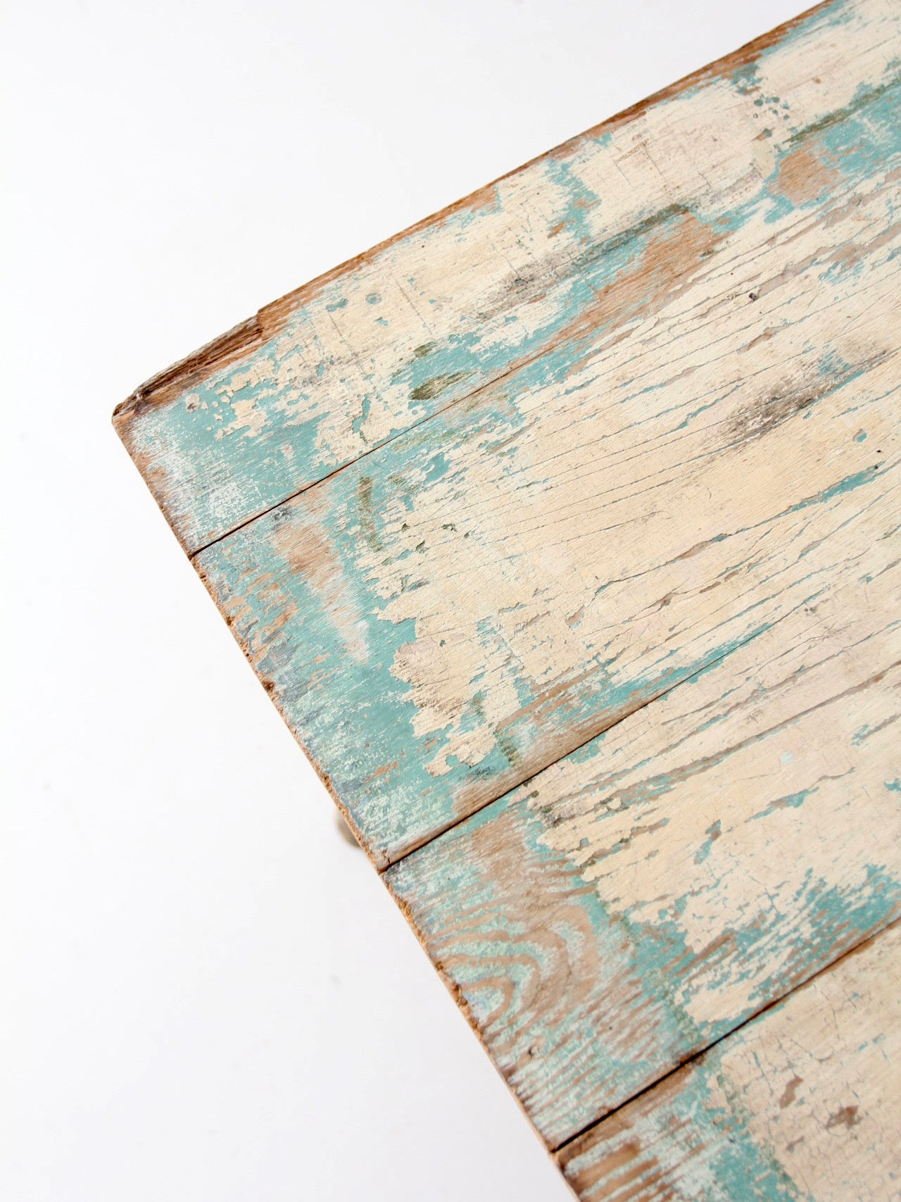 antique American country painted wood low table with plank top