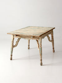 antique American country painted wood low table with plank top