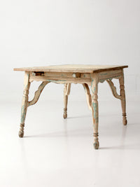 antique American country painted wood low table with plank top