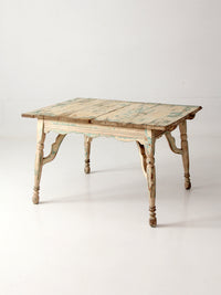 antique American country painted wood low table with plank top