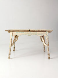 antique American country painted wood low table with plank top