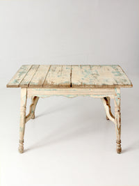 antique American country painted wood low table with plank top