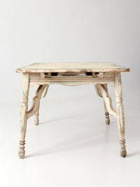 antique American country painted wood low table with plank top