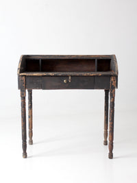 antique primitive painted wood writing desk with cubbies