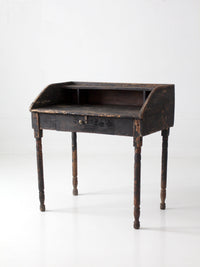 antique primitive painted wood writing desk with cubbies