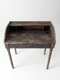 antique primitive painted wood writing desk with cubbies