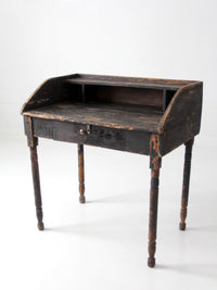 antique primitive painted wood writing desk with cubbies