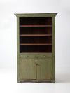 antique green painted hutch