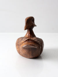 mid-century cast wood duck figurine