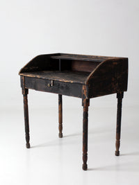 antique primitive painted wood writing desk with cubbies