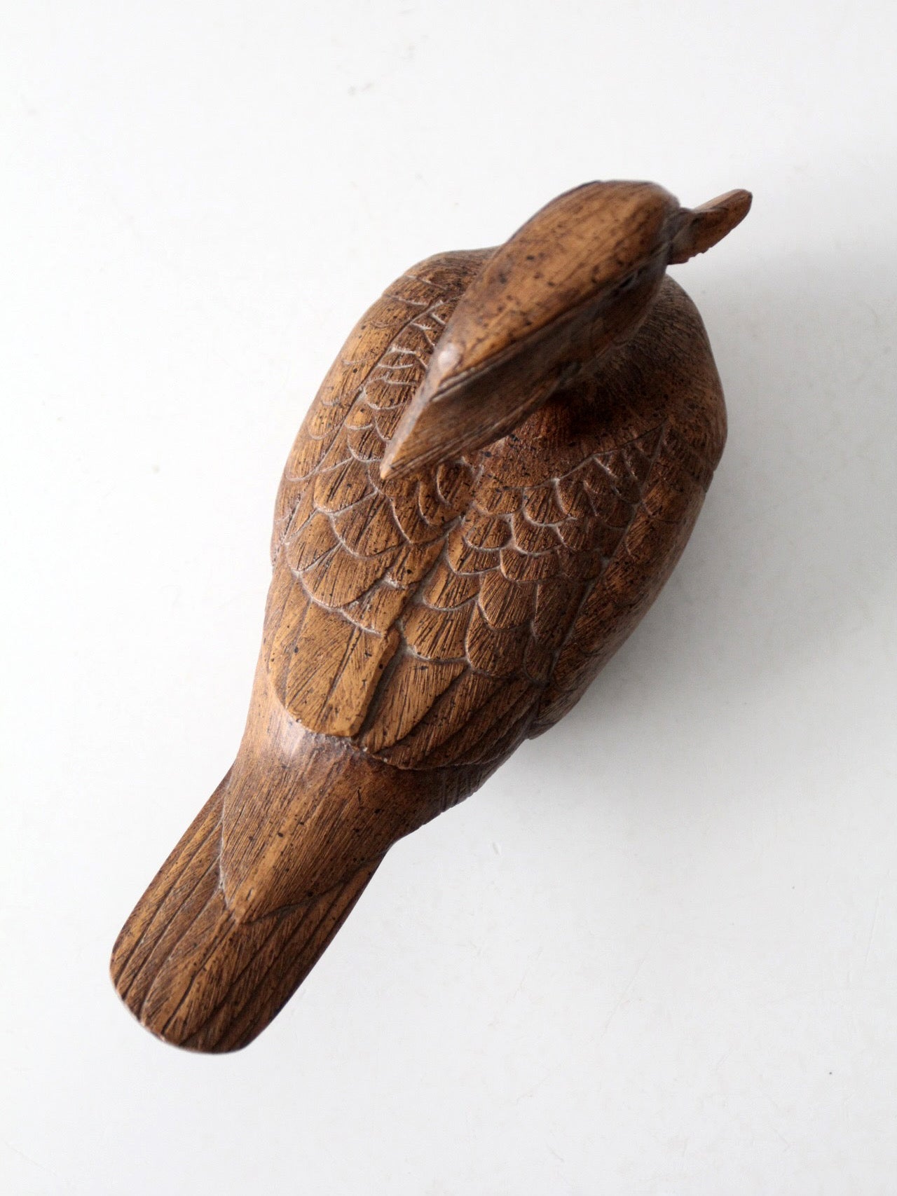 mid-century cast wood duck figurine