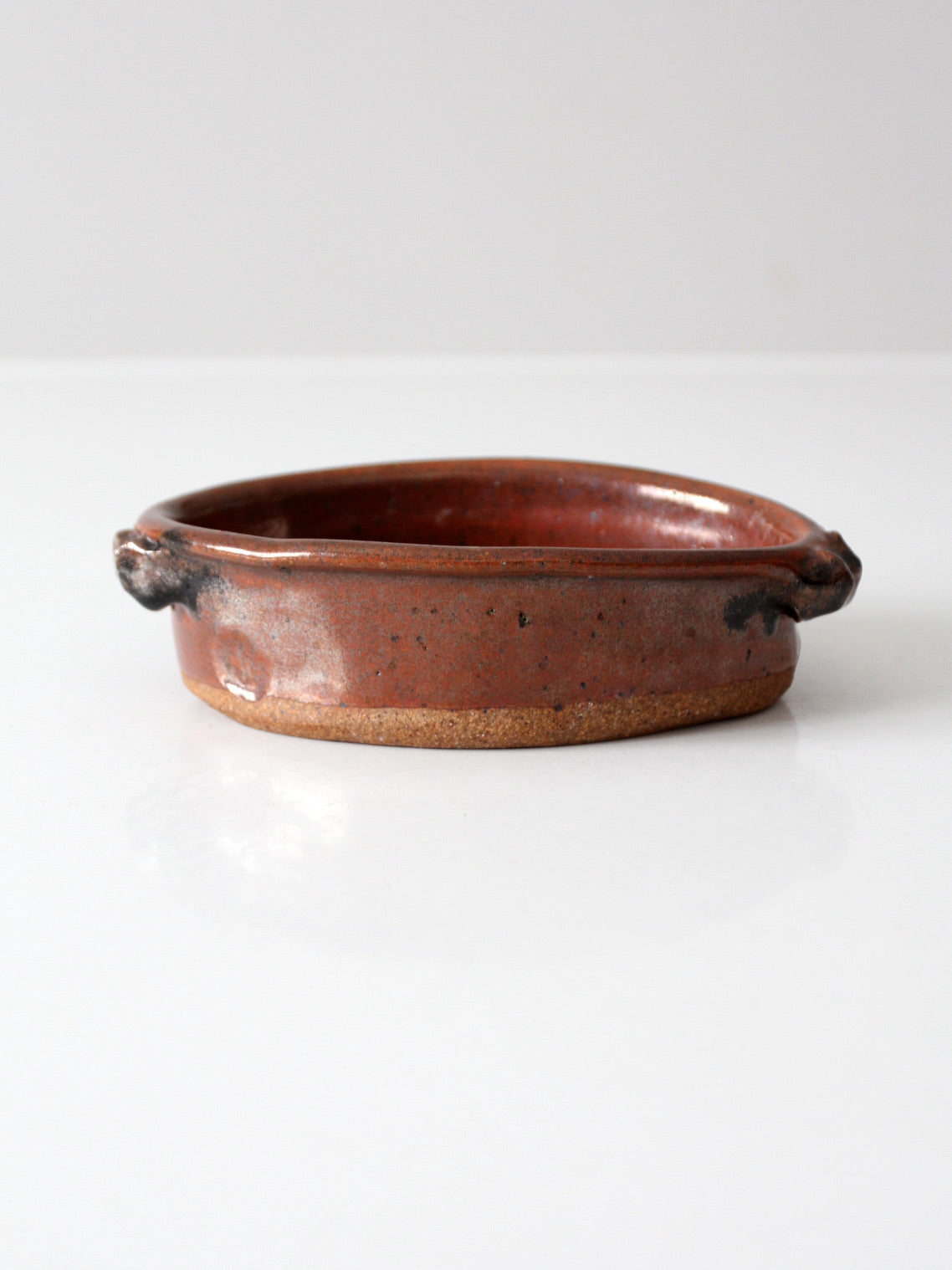 vintage studio pottery oval bowl