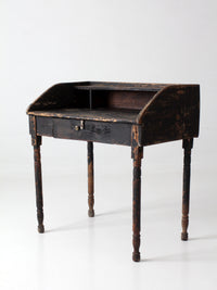 antique primitive painted wood writing desk with cubbies