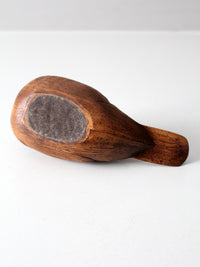 mid-century cast wood duck figurine