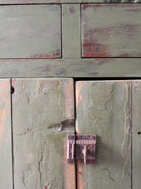 antique green painted hutch