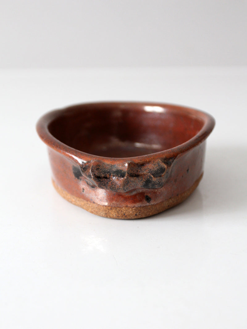 vintage studio pottery oval bowl