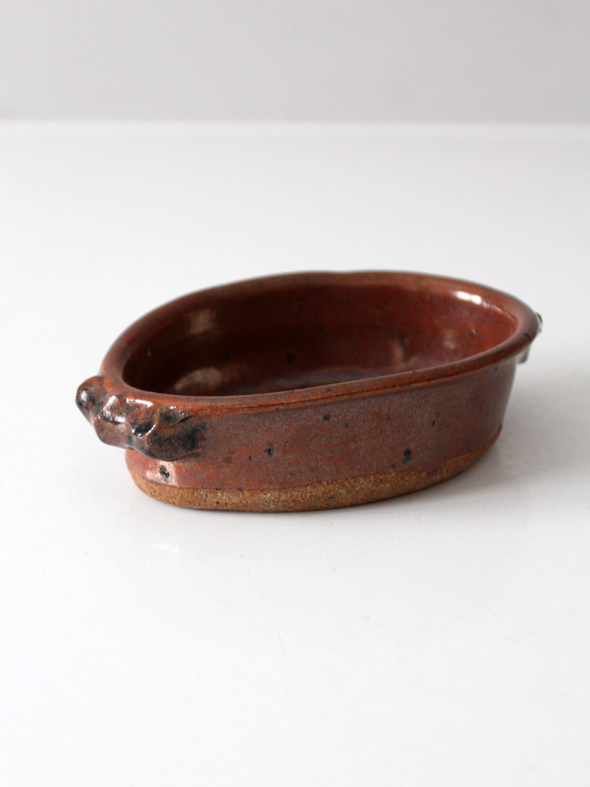 vintage studio pottery oval bowl