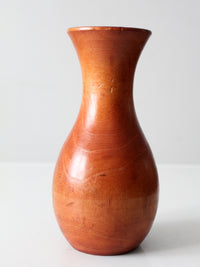 vintage turned wood vase