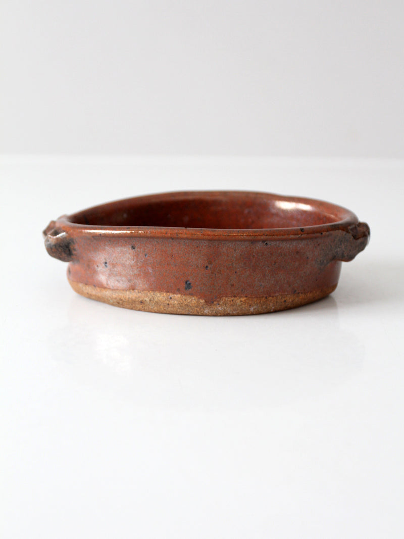 vintage studio pottery oval bowl