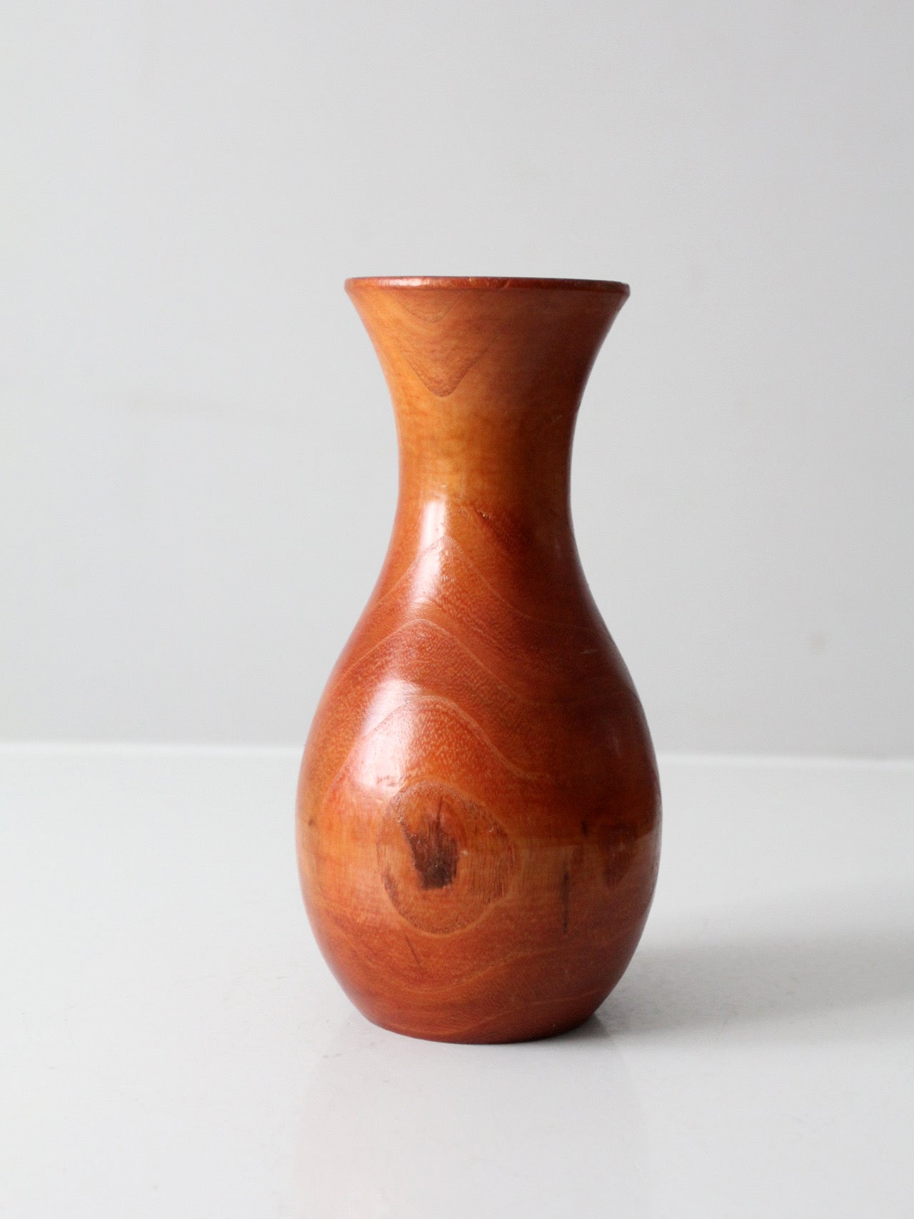 vintage turned wood vase