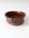 vintage studio pottery oval bowl