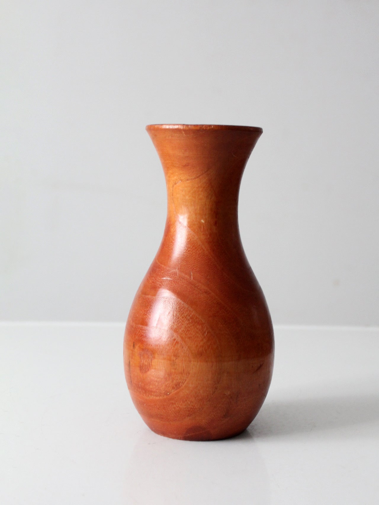 vintage turned wood vase