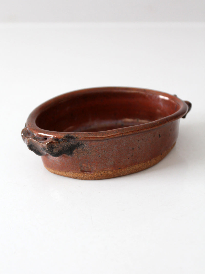 vintage studio pottery oval bowl