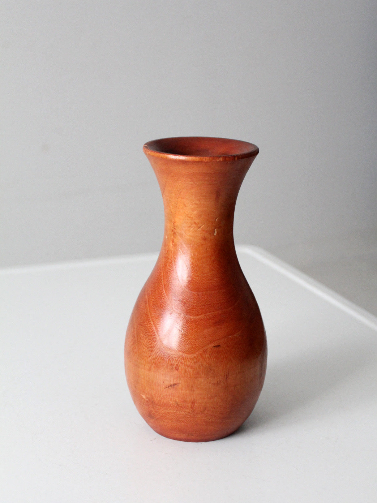vintage turned wood vase