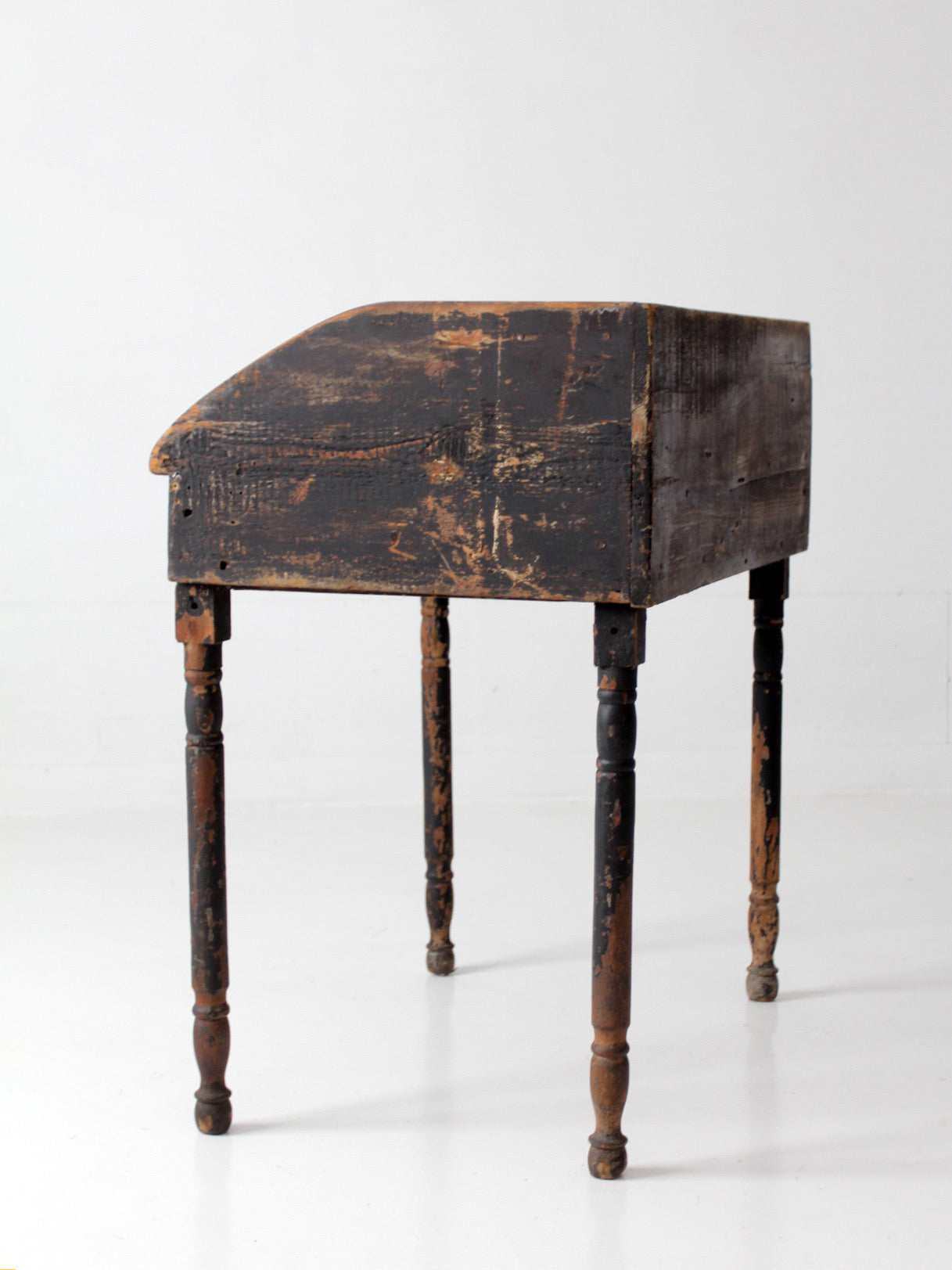 antique primitive painted wood writing desk with cubbies