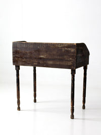 antique primitive painted wood writing desk with cubbies