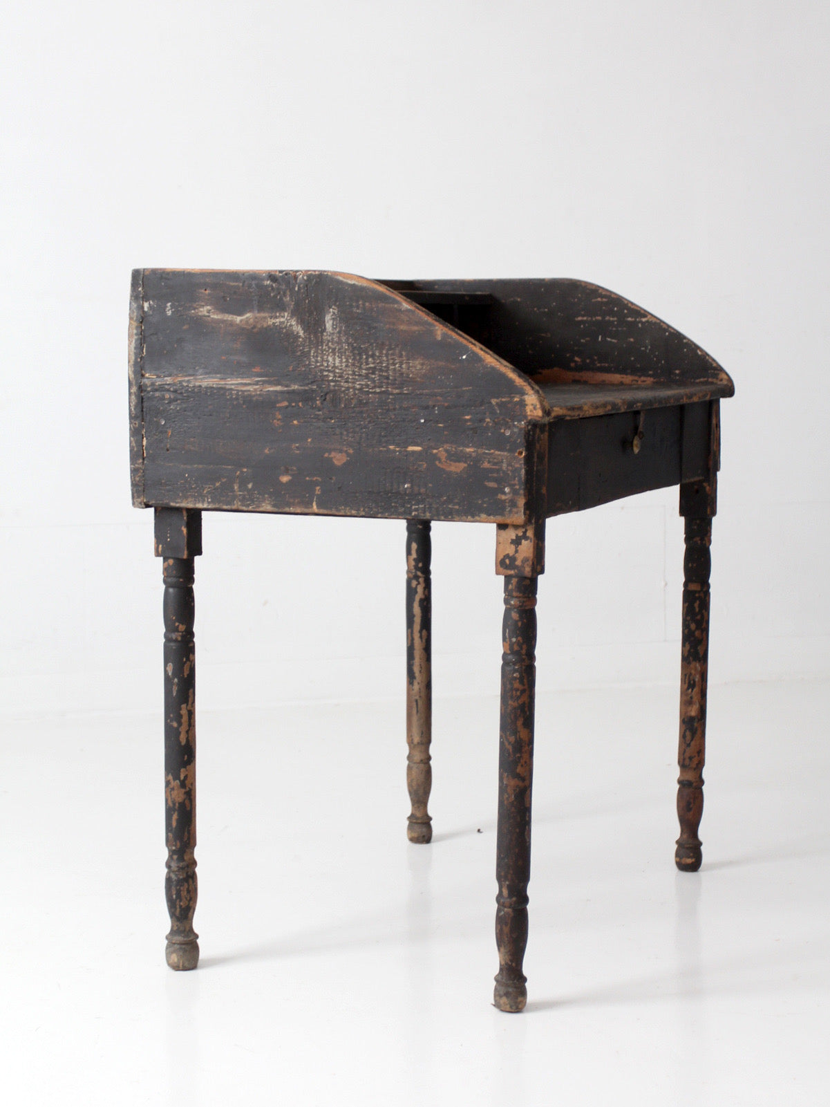 antique primitive painted wood writing desk with cubbies