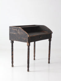 antique primitive painted wood writing desk with cubbies
