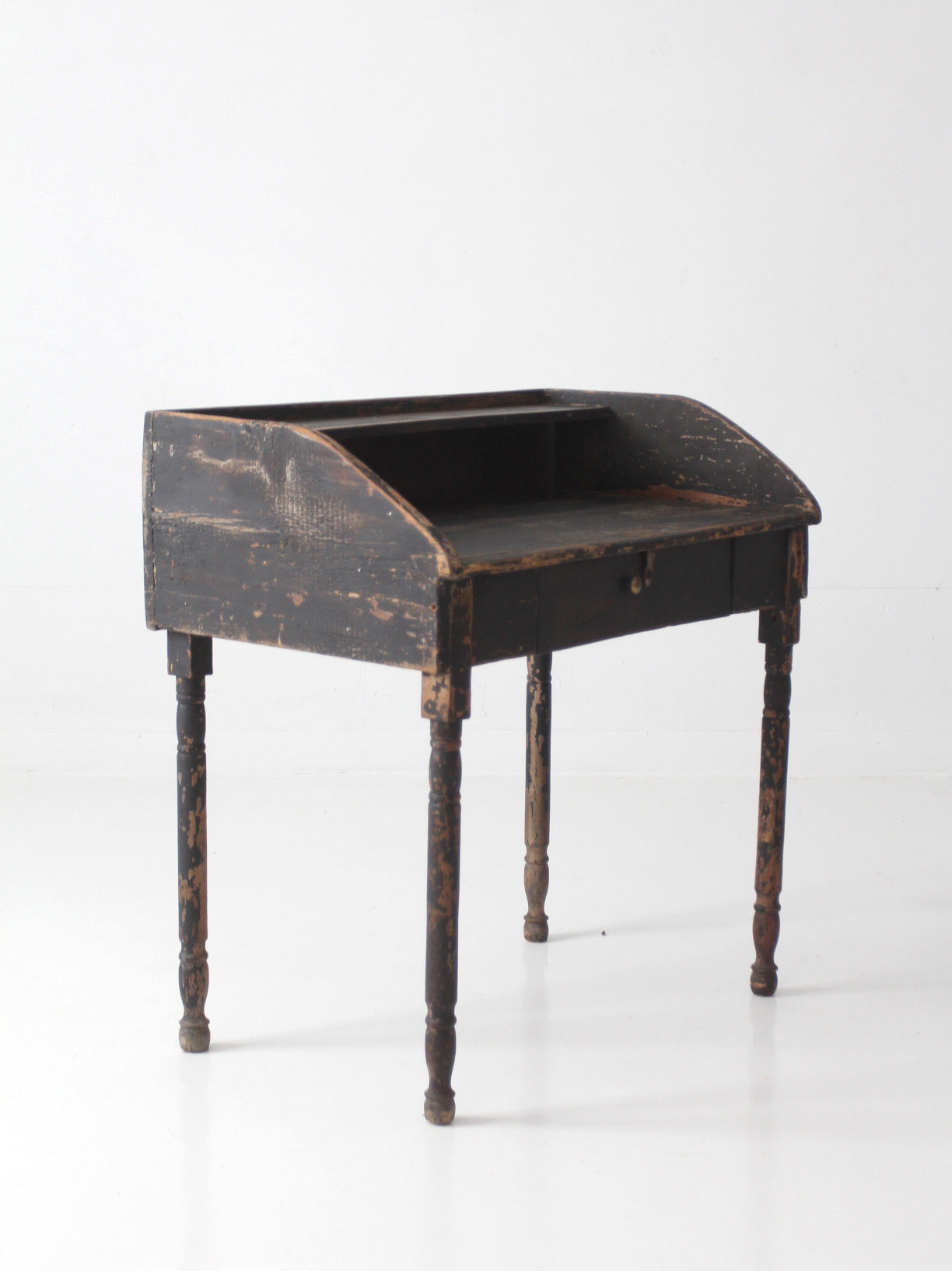 antique primitive painted wood writing desk with cubbies