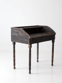 antique primitive painted wood writing desk with cubbies