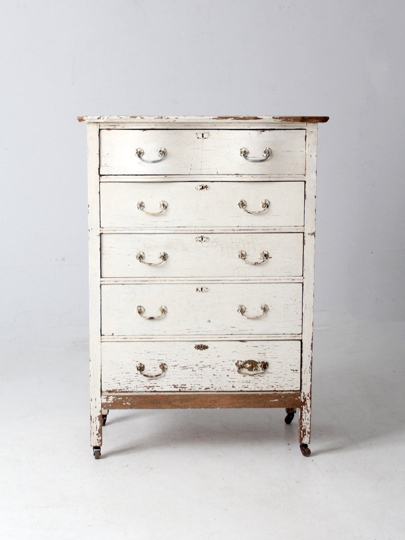antique white highboy dresser