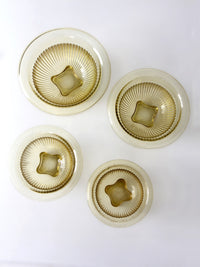 Federal Glass Co. amber ribbed bowls set of 4 | circa 1950s