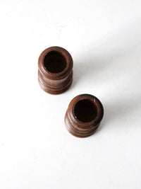 vintage turned candlestick holders pair