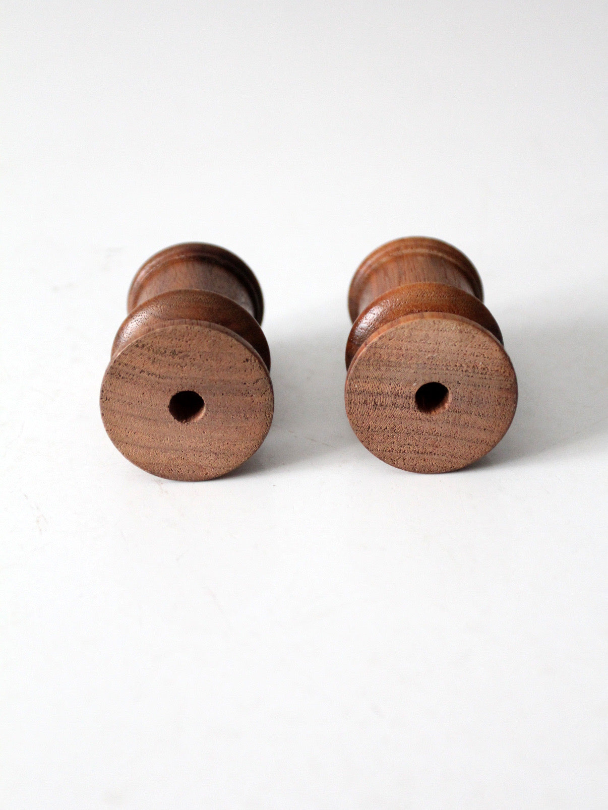 vintage turned candlestick holders pair