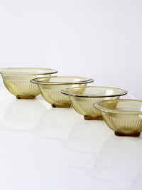 Federal Glass Co. amber ribbed bowls set of 4 | circa 1950s