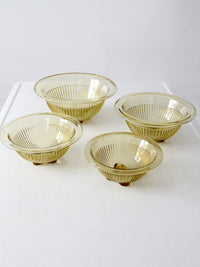 Federal Glass Co. amber ribbed bowls set of 4 | circa 1950s