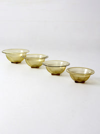 Federal Glass Co. amber ribbed bowls set of 4 | circa 1950s