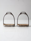 vintage English stirrups pair bookends