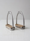 vintage English stirrups pair bookends