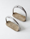 vintage English stirrups pair bookends