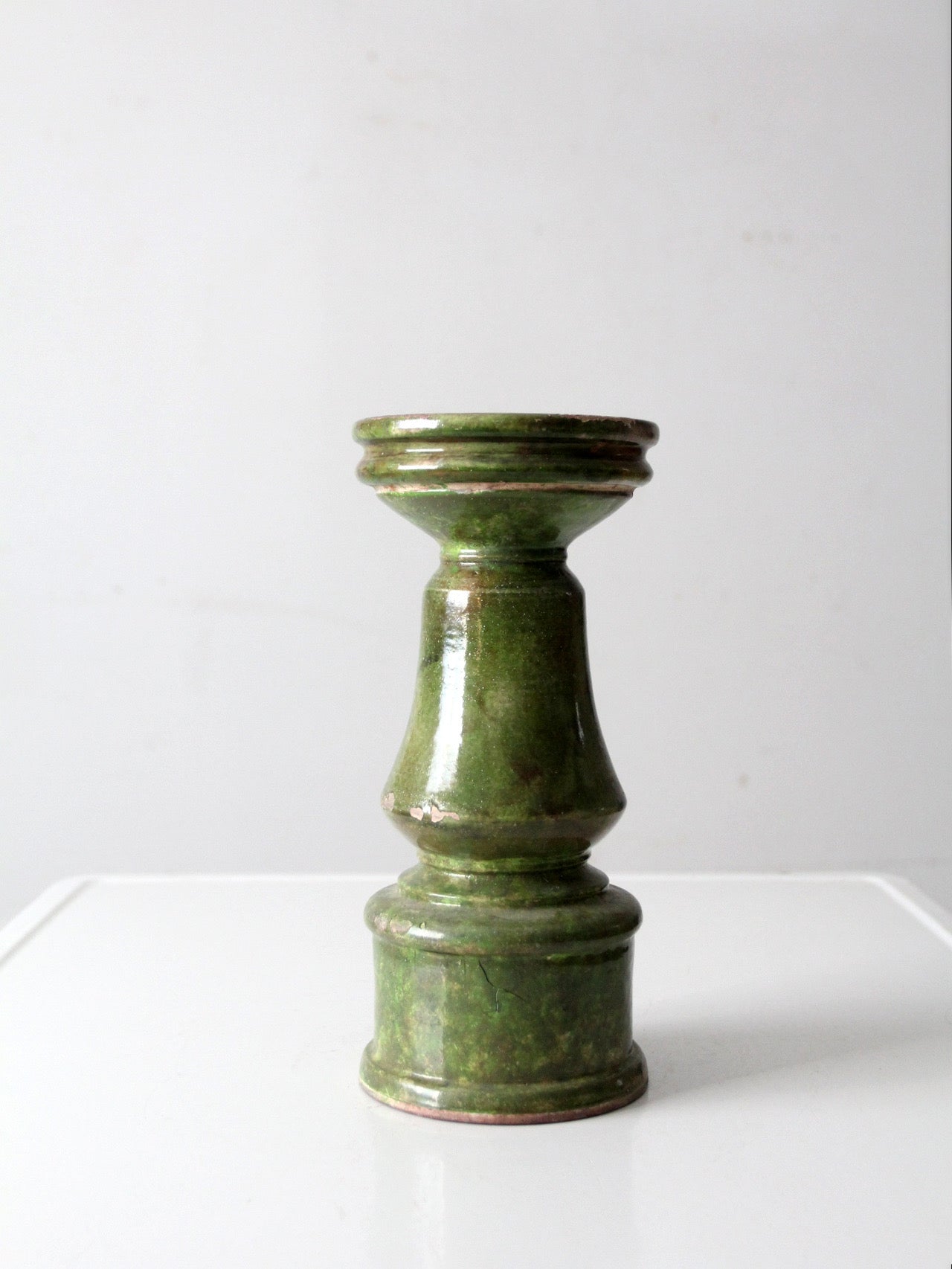 vintage studio pottery candle pedestal