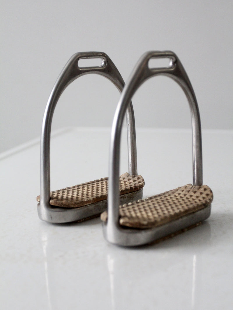 vintage English stirrups pair bookends